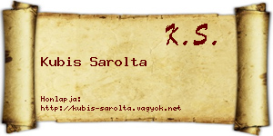 Kubis Sarolta névjegykártya